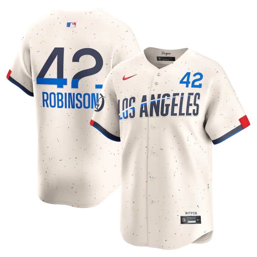 Men Los Angeles Dodgers #42 Robinson white Nike Game MLB 2024 Jersey new style